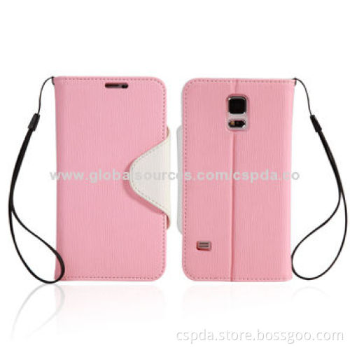PU Wallet Cases for Samsung Galaxy S5, with Belt and Card Slots